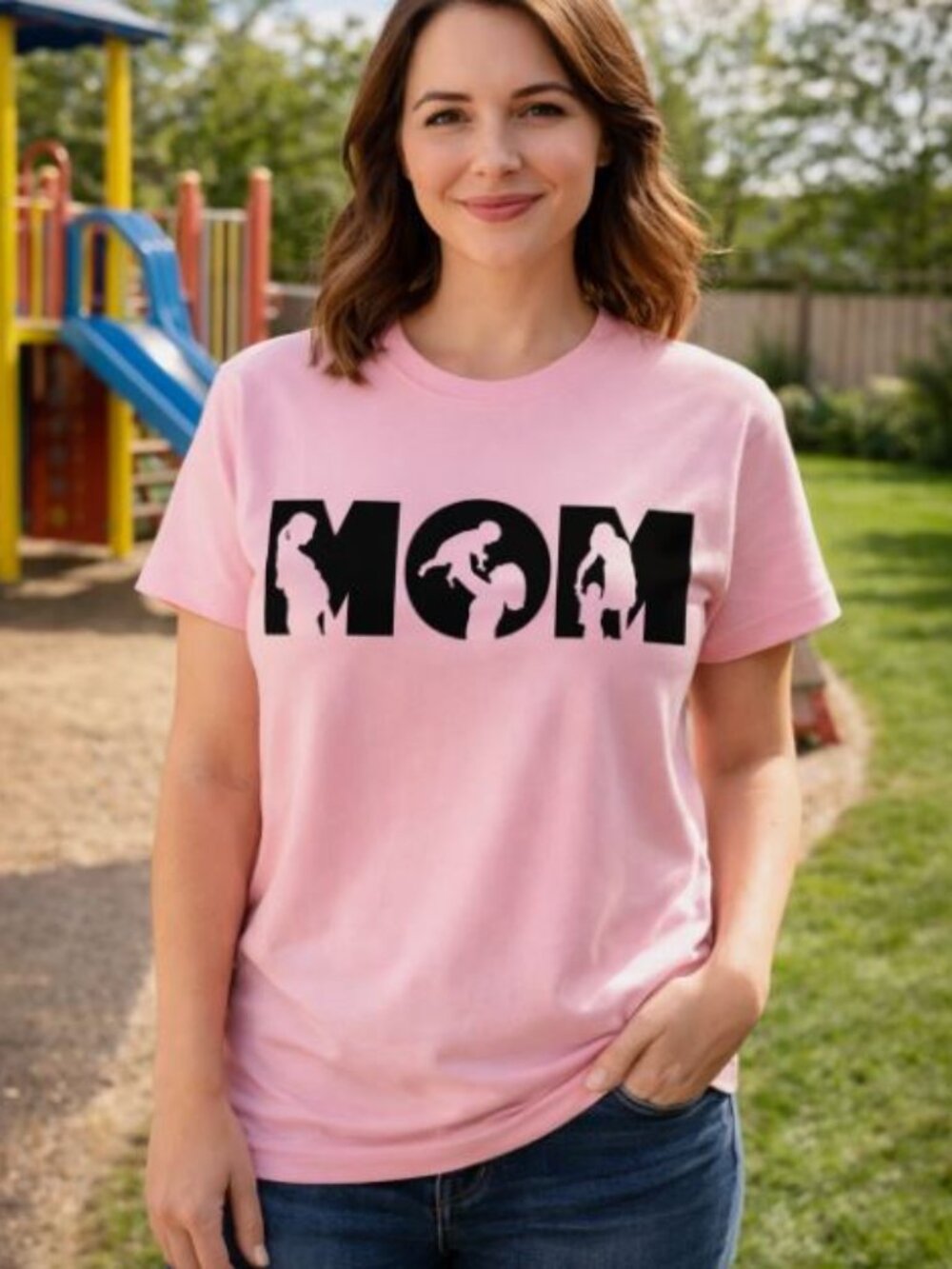 Women's T-Shirt MOM Graphic Printed Regular Fit Cotton Tee for Summer Vacation